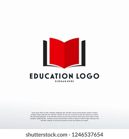 Education logo designs vector, Simple Book logo template, Logo symbol icon