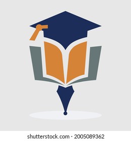 Education logo. Emblem design. School education design. Book and pencil logo design vector. Abstract book vector design represents publishing work, education logo, signs and symbols. 