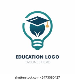 Un Logotipo De Educación Con Una Bombilla