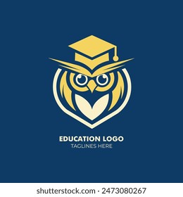 An Education Logo Featuring Owl and Graduation Cap