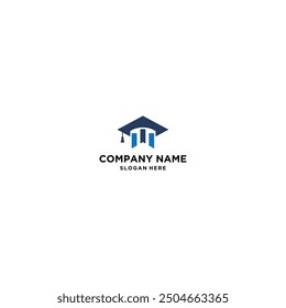 Education logo with finance corporate shape abstract