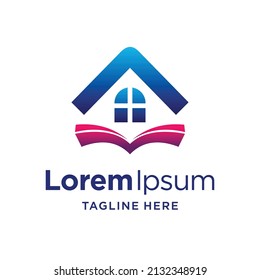 education logo with house concept