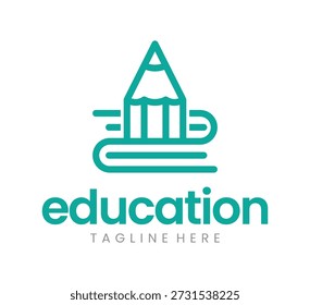 Diseño de icono de logotipo de Educación. Concepto moderno creativo para la escuela, la universidad, la academia, el curso, el aprendizaje, el estudio o el centro de conocimiento.