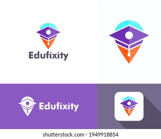 Education logo icon design, Location icon design