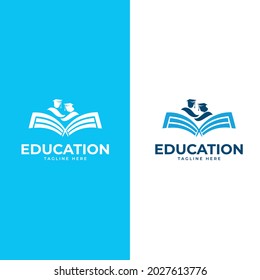 education logo icon design. suitable for company logo, print, digital, icon, apps, and other marketing material purpose. education logo set.