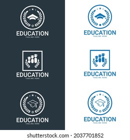 education logo icon design. suitable for company logo, print, digital, icon, apps, and other marketing material purpose. education logo set.