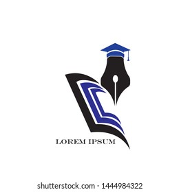 Education logo icon design, vector illustration
