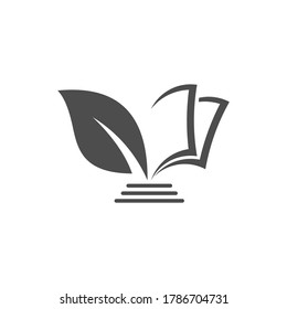 Education logo icon design, vector illustration, Educationwith Leaf Concept design logo.