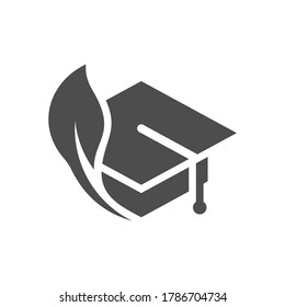 Diseño del icono del logo educativo, ilustración vectorial, logotipo de diseño Educationwith Leaf Concept.