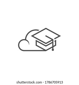 Education logo icon design, vector illustration, Cloud Concept design logo.
