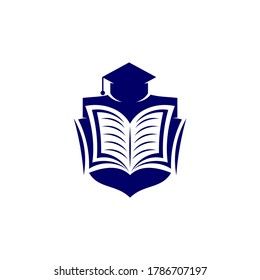 Diseño del icono del logotipo educativo, ilustración vectorial, logotipo de diseño del concepto Escudo.