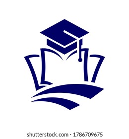 Diseño del icono del logotipo educativo, ilustración vectorial, logotipo de diseño conceptual.