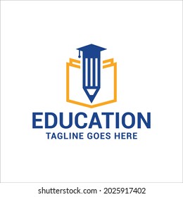 Diseño del icono del logotipo educativo, ilustración vectorial.