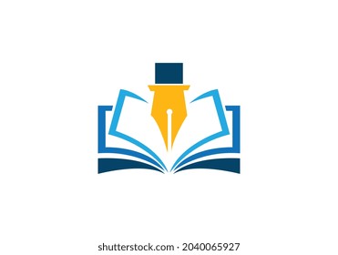 diseño de icono del logotipo educativo, ilustración vectorial