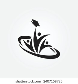 education logo icon design, vector illustration