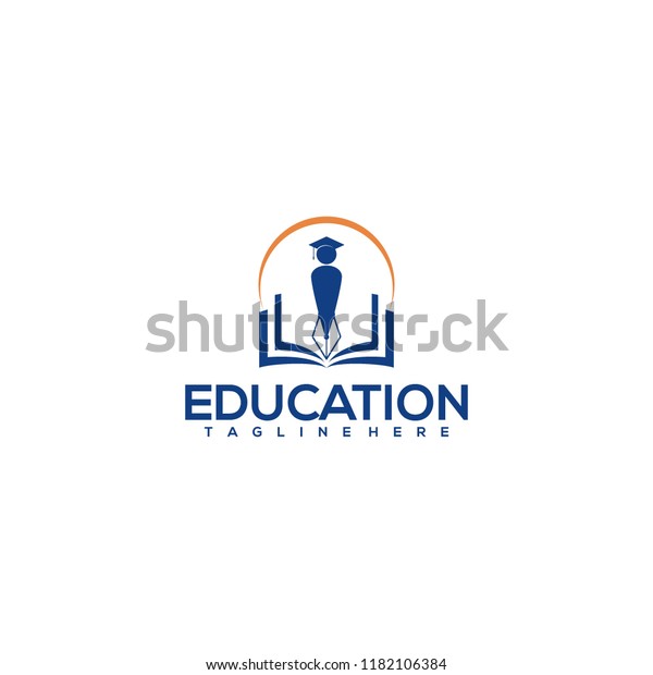 Onderwijs Logo Icoon Ontwerp Vector Illustratie Stockvector Rechtenvrij 1182106384