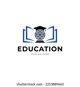 Education logo icon design,book,global,start,people vector illustration.