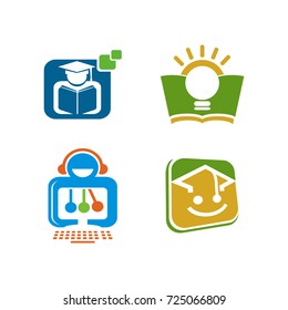 Education logo icon package template set design vector