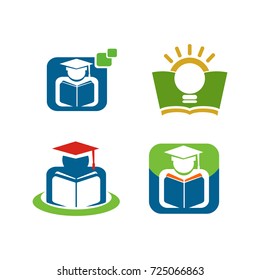 Education logo icon package template set design vector