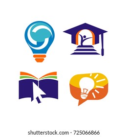 Education logo icon package template set design vector
