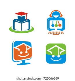 Education logo icon package template set design vector