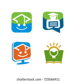 Education logo icon package template set design vector