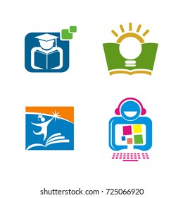 Education logo icon package template set design vector