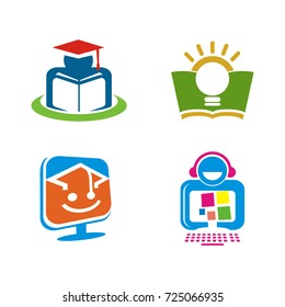 Education logo icon package template set design vector
