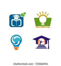 Education logo icon package template set design vector