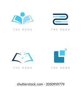Plantilla de icono del logotipo educativo. ilustración de libro abierto