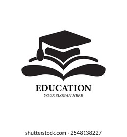 Education logo icon, vector silhouette design, logo vector illustration