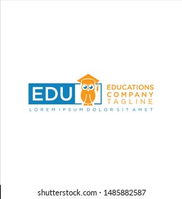 Education Logo Icon Vector Stock On A White Background .Owl Logo School collage Design Template