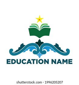 Material vectorial del icono del logotipo educativo en un fondo blanco .Owl Plantilla de diseño de collage del logotipo escolar