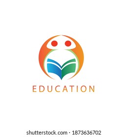 education logo illustration book circle color kid design vector