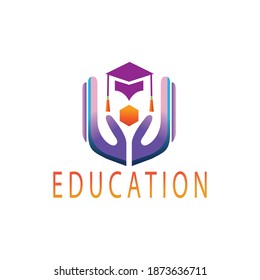 education logo illustration hand concept university color vector design