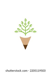 Education logo. Isolated design made of pencil and tree icons.