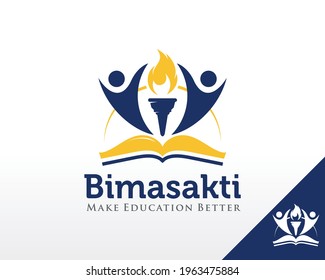 Education Logo. Leadership and Book Logo design Vector