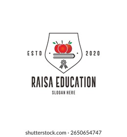 Education Logo with a Lightbulb and Book