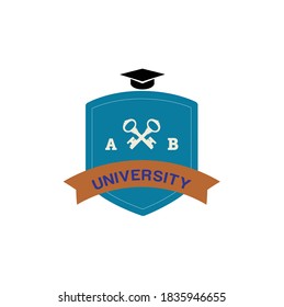 Education logo. Mortarboard, square academic cap, graduation hat icon. Premium design. Trendy linear style. Abstract concept. Simple round line icon isolated on white background.
