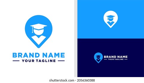 EDUCATION LOGO NEGATIVE SPACE LOCATION TECHNOLOGY EDITABLE