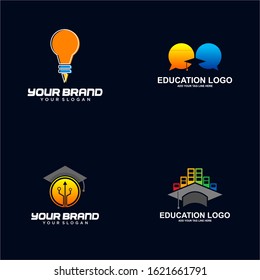 Education Logo on The Dark Background 