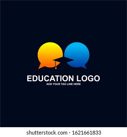 Education Logo on The Dark Background 