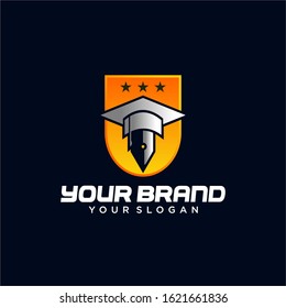 Education Logo on The Dark Background 