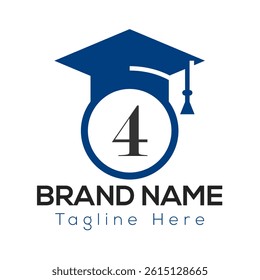 Education Logo On Letter 4 Template. Initial Educational Sign Concept Template	

