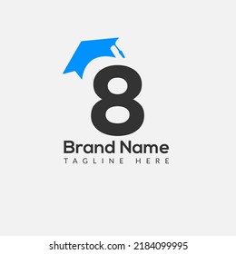 Education Logo On Letter 8 Template. Education On 8 Letter, Initial Education Sign Concept