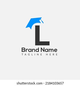 Education Logo On Letter L Template. Education On L Letter, Initial Education Sign Concept