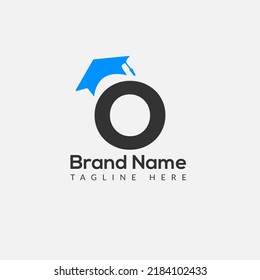 Education Logo On Letter O Template. Education On O Letter, Initial Education Sign Concept