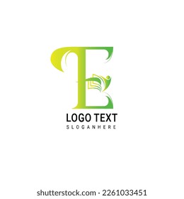 Education Logo On Letter Template. Open Book Logo Letter, Initial Educational Sign Concept Template