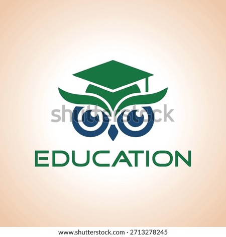 Education Logo with Owl in Graduation Cap, illustration, vector, Education Logo.