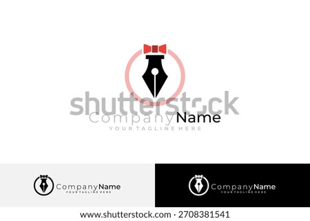 education logo, pen logo and a higher education icon